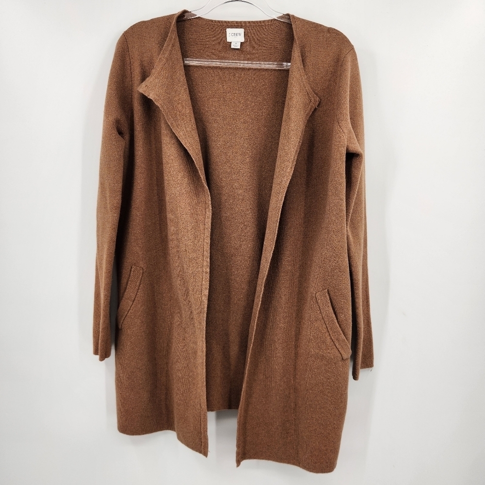 J Crew Factory Vanessa Sweater Jacket Womens Size Small Brown Open Front